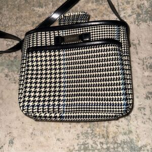 Lauren Black and White Houndstooth Bag